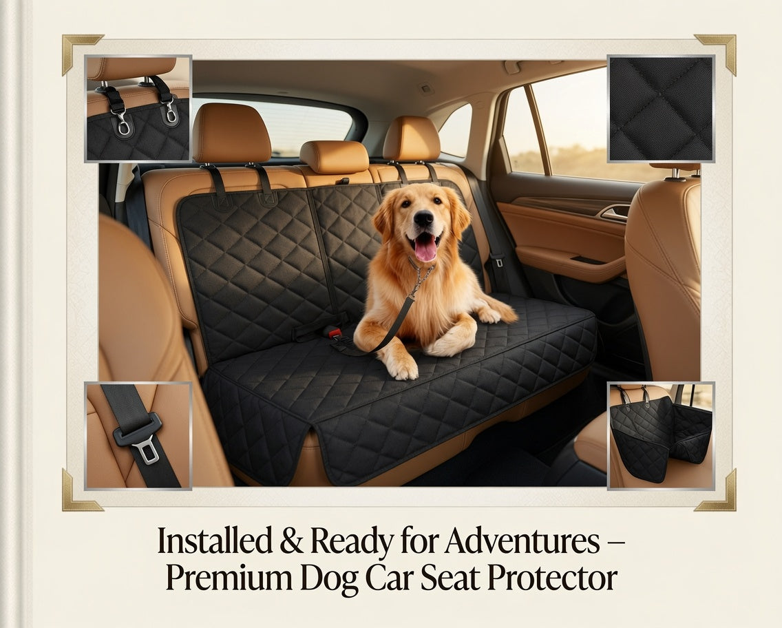 Waterproof Dog Car Seat Cover – Non-Slip Bench Protector for Back Seat