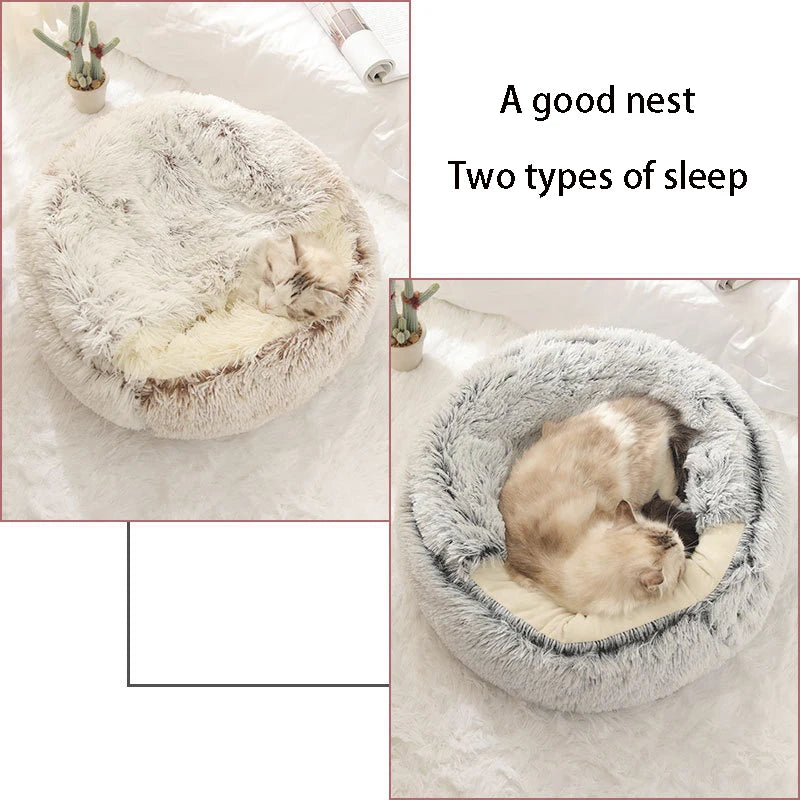 Plush Cave Bed for Cats
