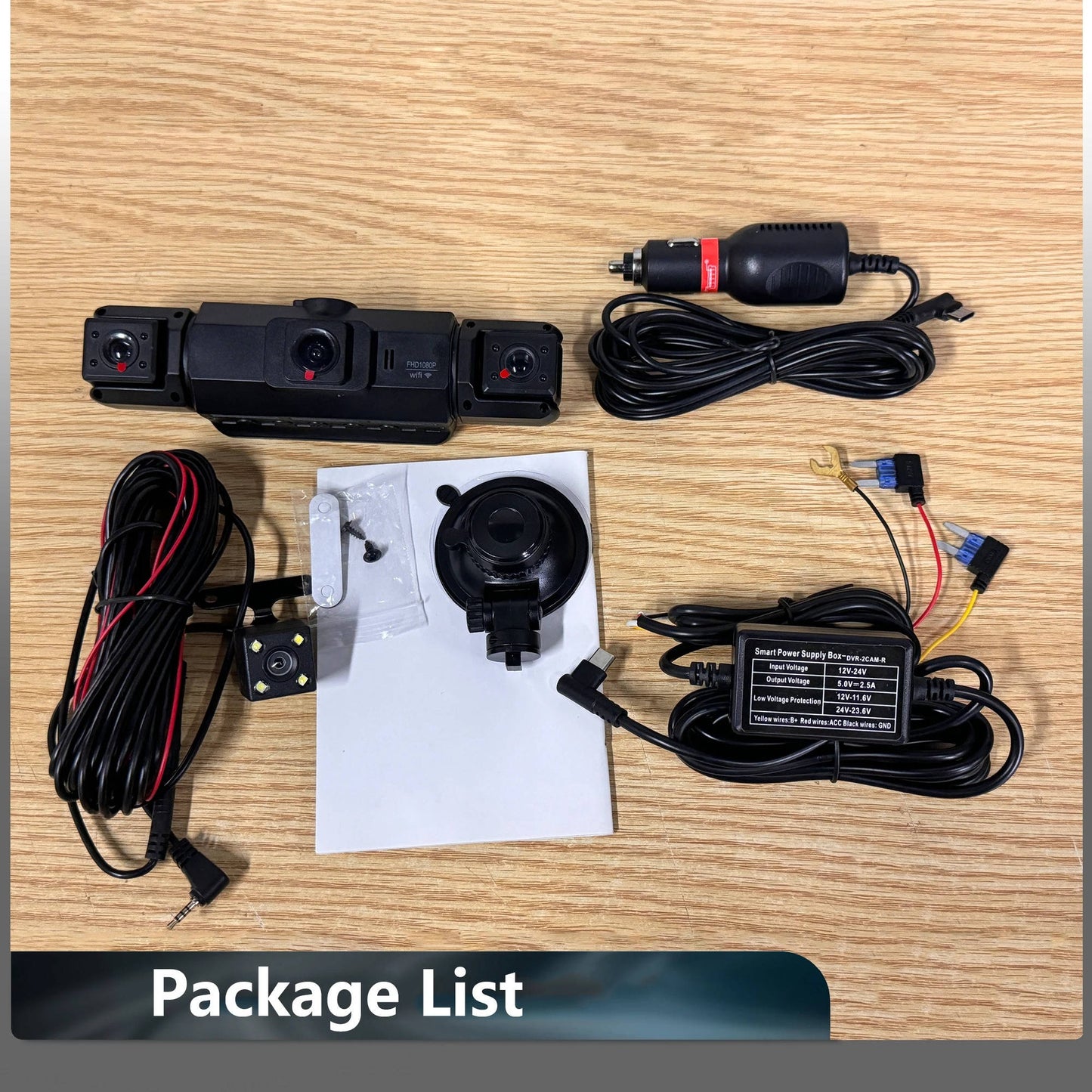 Wireless Car Dash Cam Front And Rear With Night Vision