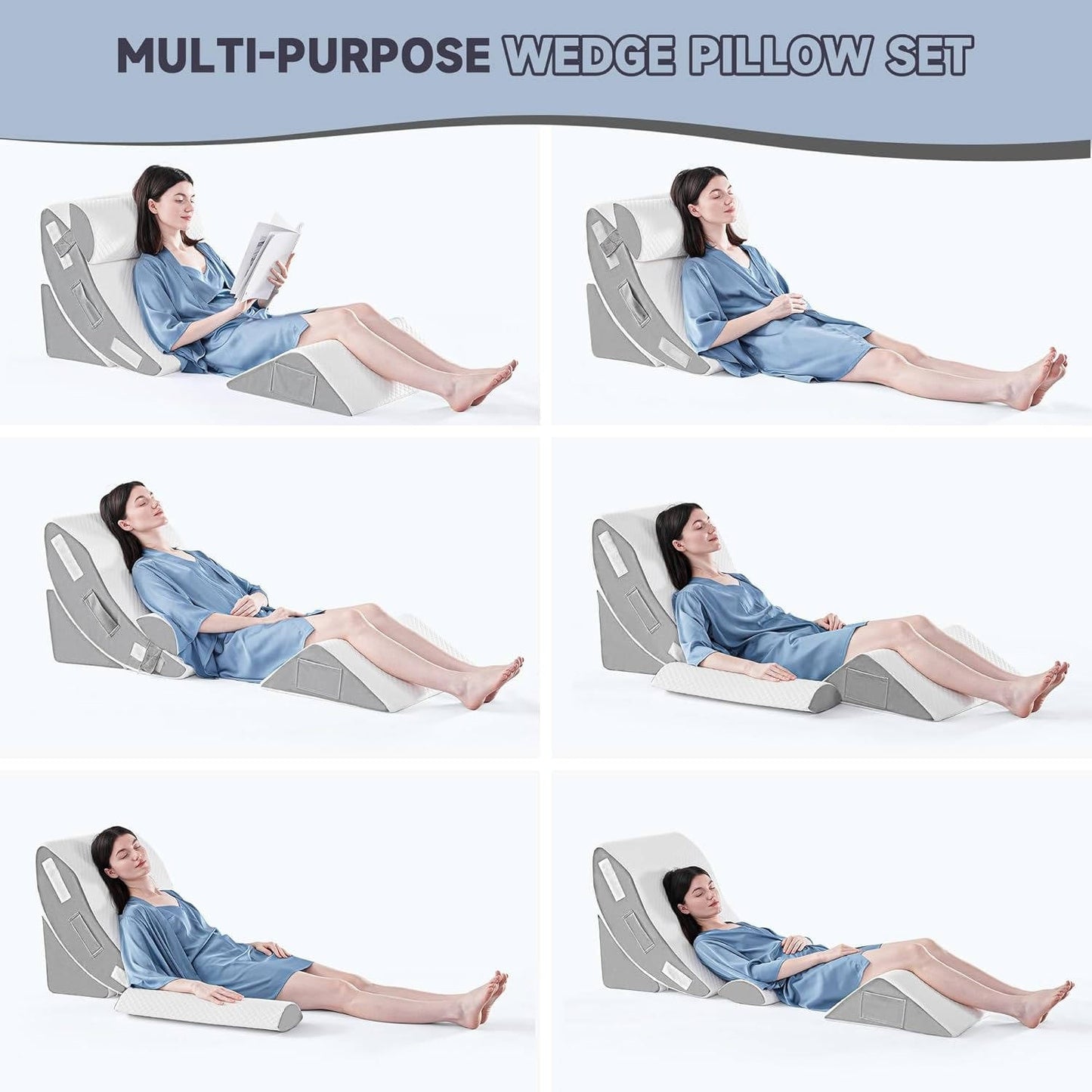 4Pcs Orthopedic Bed Wedge Pillow Set